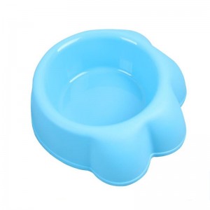 wholesale paw shaped feeder plastic travel outdoor indoor dog pet bowl